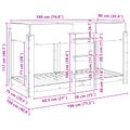 vidaXL Poschodová posteľ pre deti Dymová dub 90 x 190 cm