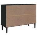 vidaXL Komoda SENJA, ratanový vzhľad, čierna 112x40x80 cm, borovica