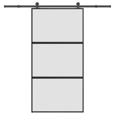 vidaXL Posuvné dvere s kovaním tvrdené sklo a hliník úzke 102,5x205 cm