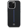 Mercedes puzdro pre iPhone 16 Pro 6,3" MEHMP16L23SUMBK Hardcase Silicone Blue Stripe MagSafe čierne