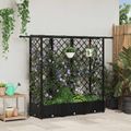 vidaXL Vyvýšený záhon s mriežkou a strechou Čierna 164 x 40 x 121 cm
