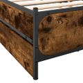 vidaXL Posteľný rám so zásuvkami dymový dub 150x200cm kompozitné drevo