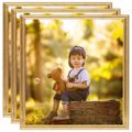 vidaXL Fotorámiky na stenu, koláž 3 ks, zlaté 40x40 cm, MDF