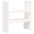 vidaXL Stojan na monitor biely (39-72)x17x43 cm masívna borovica