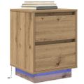 vidaXL Nočné skrinky s LED osvetlením 2 ks Dub Artisan 38x34x50 cm