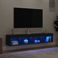 vidaXL TV skrinky s LED svetlami 2 ks čierne 80x30x30 cm
