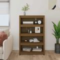 VidaXL Knižnica medovohnedá 80x35x126 cm masívna borovica
