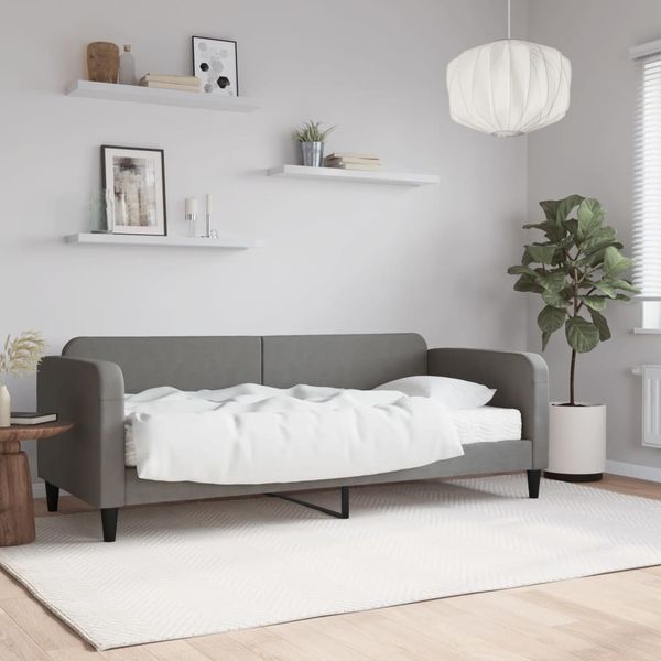 vidaXL Denná posteľ s matracom tmavosivá 80x200 cm látka