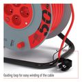 Predlžovací kábel EMOS P194504 na bubne 50m / 4 zás. / s vypínačom / červený / PVC / 230V / 1,5 mm2