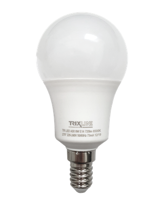 LED žiarovka Trixline 8W E14 A50 studená biela
