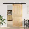 vidaXL Posuvné dvere NARVIK Prírodná a čierna 90 x 210 cm (213,5 cm)