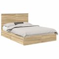 vidaXL Úložná posteľ Sonoma dub 140 x 190 cm Kompozitné drevo