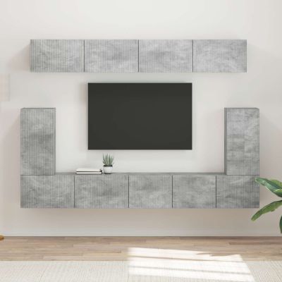 vidaXL Zostava TV skriniek 5 pcs Betónová šedá Kompozitné drevo