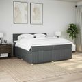 vidaXL Boxspring posteľ s matracom tmavosivá 200x200 cm látka