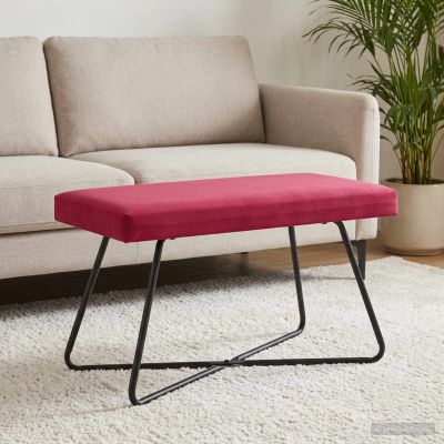 vidaXL lavička Víno červené 80 x 40 x 45 cm Zamat