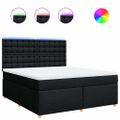 vidaXL Posteľný rám boxspring s matracom čierny 180x200 cm látka