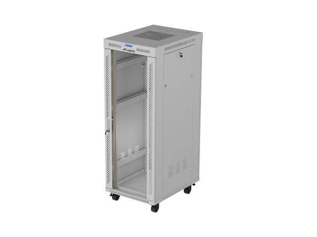 19'' Voľne stojúca racková skriňa 32U 600X800 šedé sklenené dvere lcd lanberg (flat pack) V2
