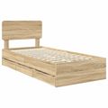 vidaXL Rám postele Sonoma dub 90 x 200 cm Konštruované drevo