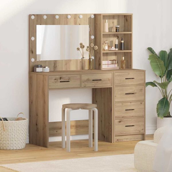 vidaXL Toaletný stolík Hnedá 78.5 x 41 x 135 cm Kompozitné drevo