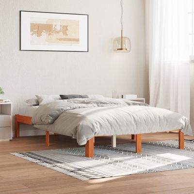 vidaXL Posteľ s matracom voskovo hnedá 140x200 cm masívna borovica