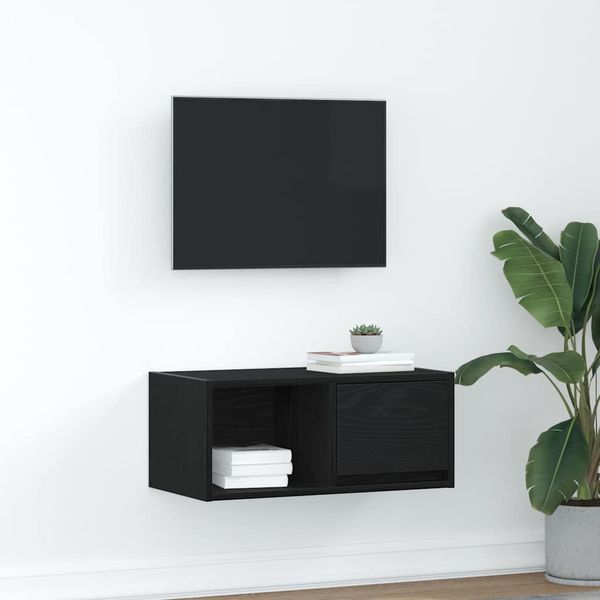 vidaXL TV skrinka, dub čierne 60x31x25,5 cm kompozitné drevo