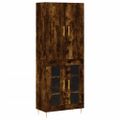 vidaXL Vysoká skrinka dymový dub 69,5x34x180 cm spracované drevo