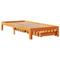 vidaXL Posteľný rám so zásuvkami voskovohnedý 90x200 cm borovic. masív