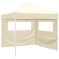 vidaXL Skladací stan s 2 stenami krémový 291x291x315 cm