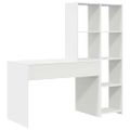 vidaXL Stôl s poličkou Biela 138,5 x 55 x 143 cm Kompozitné drevo