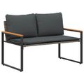 vidaXL lavička s vankúšom Sivá a tmavo sivá 115 x 65 x 72 cm Ratan