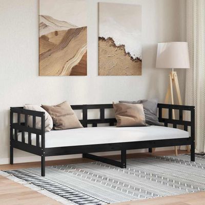 vidaXL Denná posteľ čierna masívna borovica 80x200 cm