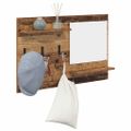 vidaXL Vešiak na stenu Nástenná montáž Staré drevo 90 x 10 x 50 cm