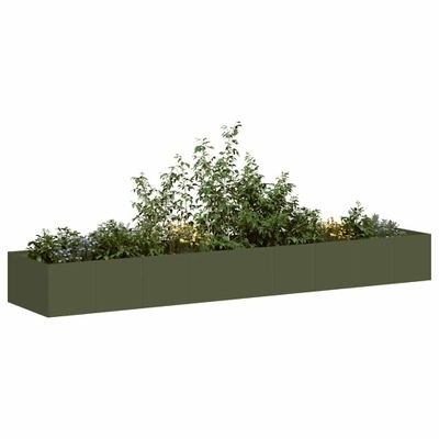 vidaXL Kvetináč olivovozelený 360x80x40 cm oceľ