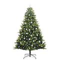 vidaXL Umelý skladací vianočný stromček 300 LED diód Zelená 210 cm