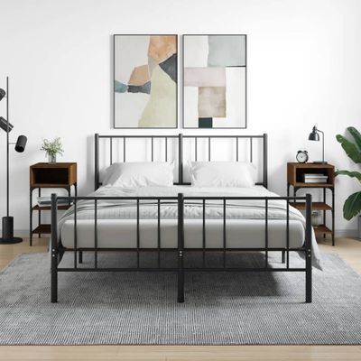 vidaXL Nočné stolíky 2 ks hnedý dub 35x34,5x70 cm kompozitné drevo