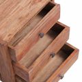 vidaXL Nočný stolík s 3 zásuvkami 35x25x35 cm, mahagónový masív