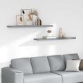 vidaXL Plávajúce nástenné police 2 ks, sivé 120x23,5x3,8 cm, MDF