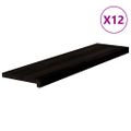 vidaXL Schodiskové stupne 12 ks hnedočierná 100x25x2 cm dubový masív