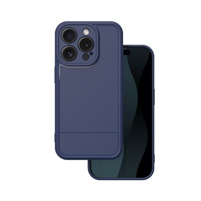Puzdro Simple Carbon pre iPhone 15 Pro 6,1" modré