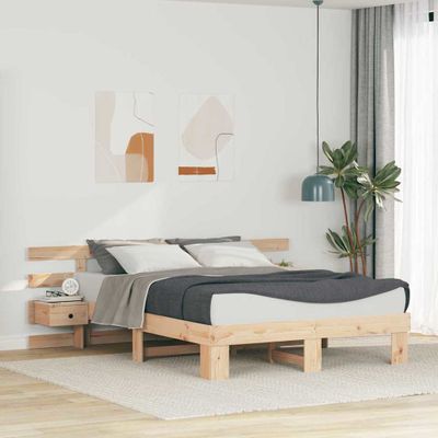 vidaXL Rám postele Hnedá 150 x 200 cm Masívne borovicové drevo
