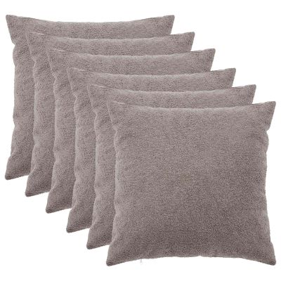 vidaXL Poťah na podložku 6 pcs HEERLEN Svetlosivá 60 x 60 cm Bouclé