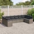 vidaXL Súprava záhradných pohoviek Sivá 344 x 177,5 x 85 cm polyratan