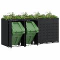 vidaXL Úložisko na 4 koše Wheelie Čierna 272 x 77,5 x 121,5 cm
