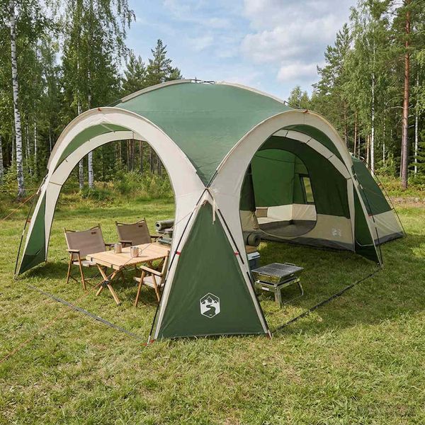 vidaXL Bočný stan Zelená 410 x 410 x 250 cm Polyester a oceľ