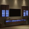vidaXL Súprava nástenného TV nábytku s LED svetlami 7 ks dub artisan
