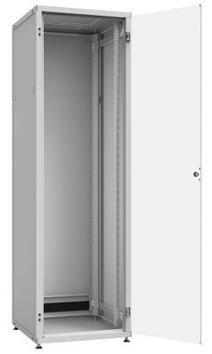 Solarix rozvaděč LC-50 42U, 600x800 RAL 7035, skleněné dveře Rozvadec, stojanový, 19", výška 42U, 600×800, nosnost 1000kg, složený, šedý
