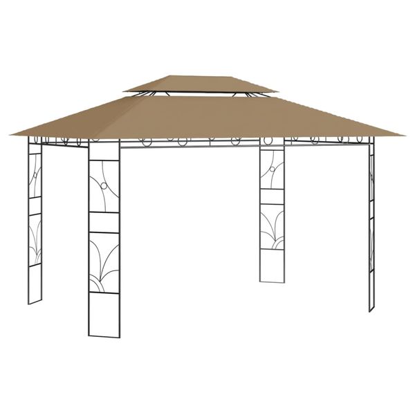 vidaXL Altánok 4x3x2,7 m sivohnedý 160 g/m²