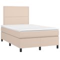 vidaXL Boxspring posteľ matrac a LED kapučínová 120x200 cm umelá koža