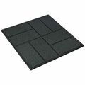 vidaXL Kameň na schodíky 6 ks Čierny 40,5 x 40,5 x 2 cm Guma
