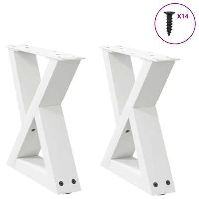 vidaXL Nohy konferenčného stolíka 2 ks biele 40x(30-31,3) cm oceľové
